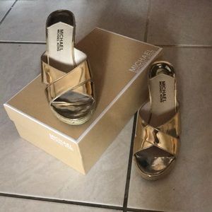 Michael Kors Gold Wedges